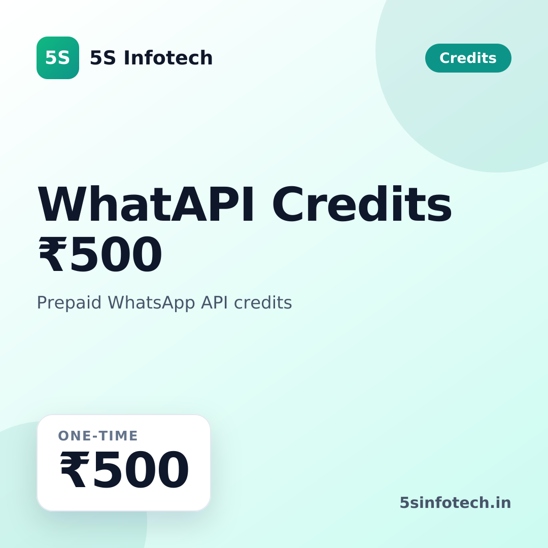 WhatAPI Credits ₹500