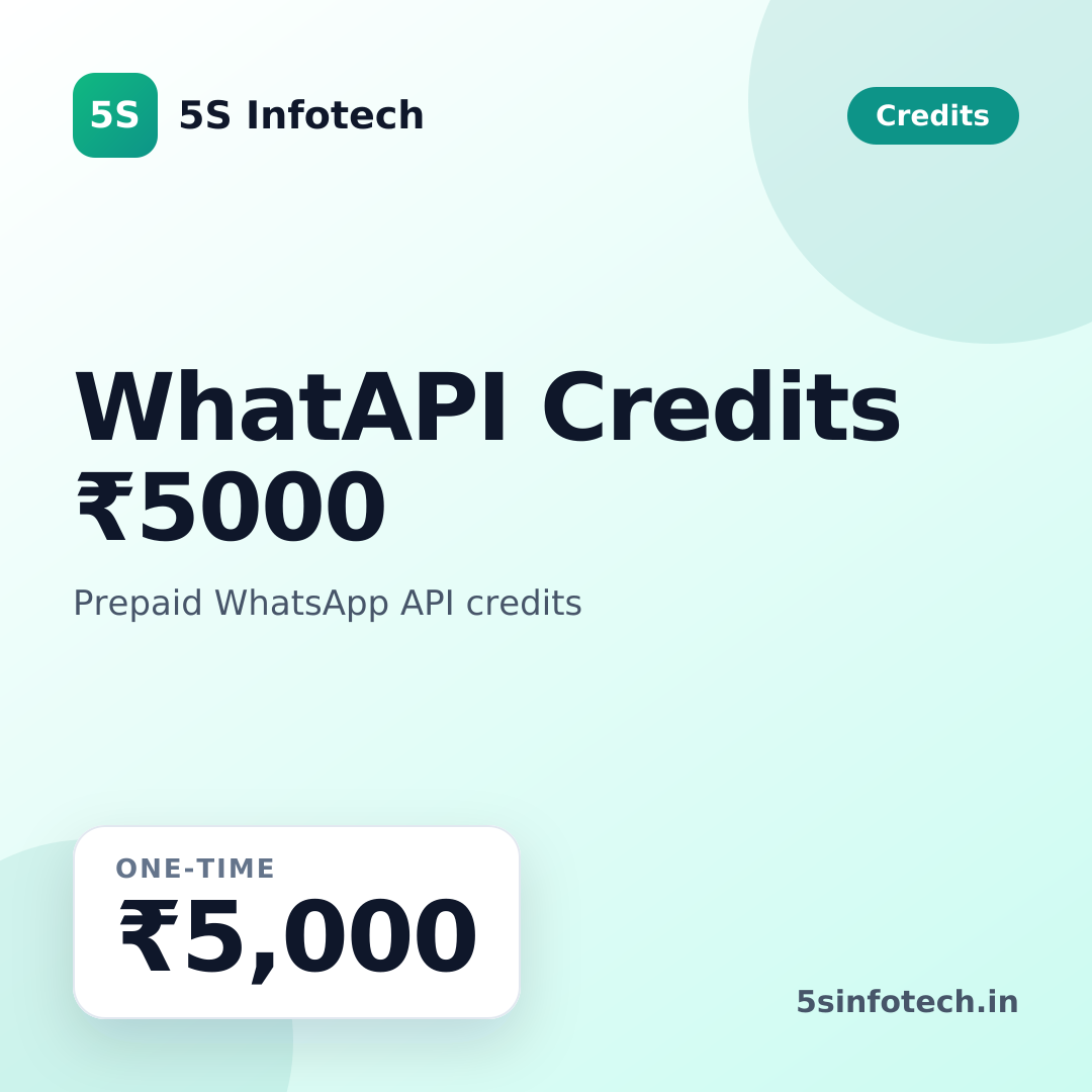 WhatAPI Credits ₹5000